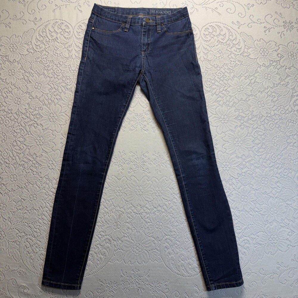BLANKNYC Jeans Womens 27 Blue Mid Rise Skinny Slim Stretch Studded Denim Pants